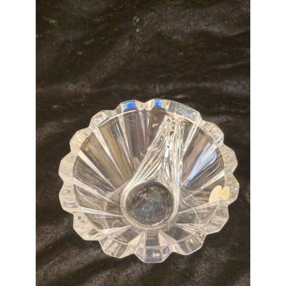 Vintage Cascade Crystal Bowl 4.5" Tall Elegant Fluted Design Clear Glass Decorat - Picture 5 of 7